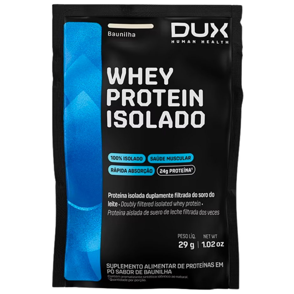 Whey Protein Isolado - BAUNILHA - Saches Unitarios 27g Dux sache