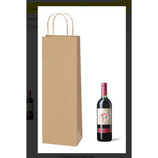 Kit Com 10 Sacolas Kraft Para Garrafa Vinho Para Presente