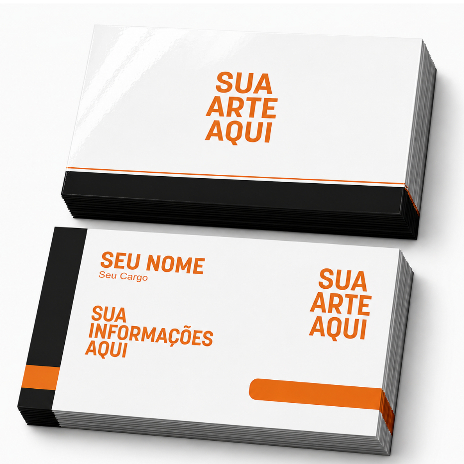 Cartão de Visita até 1000 Unidades Frente e Verso Colorido Verniz Papel Couchê 250g Criamos Arte