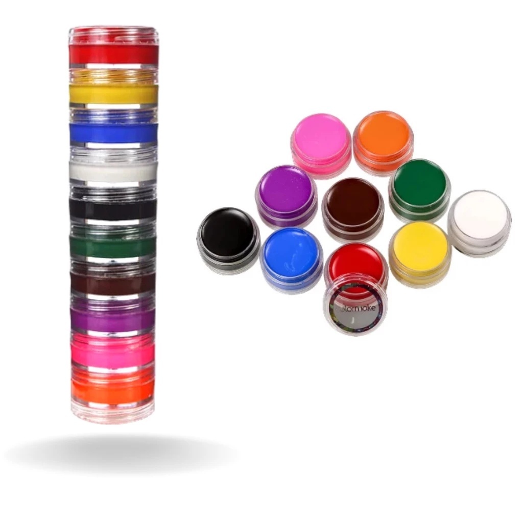 Kit Torre de Tinta cremosa com 10 Cores Colormake Maquiagem Artística Festas Eventos Carnaval Hello