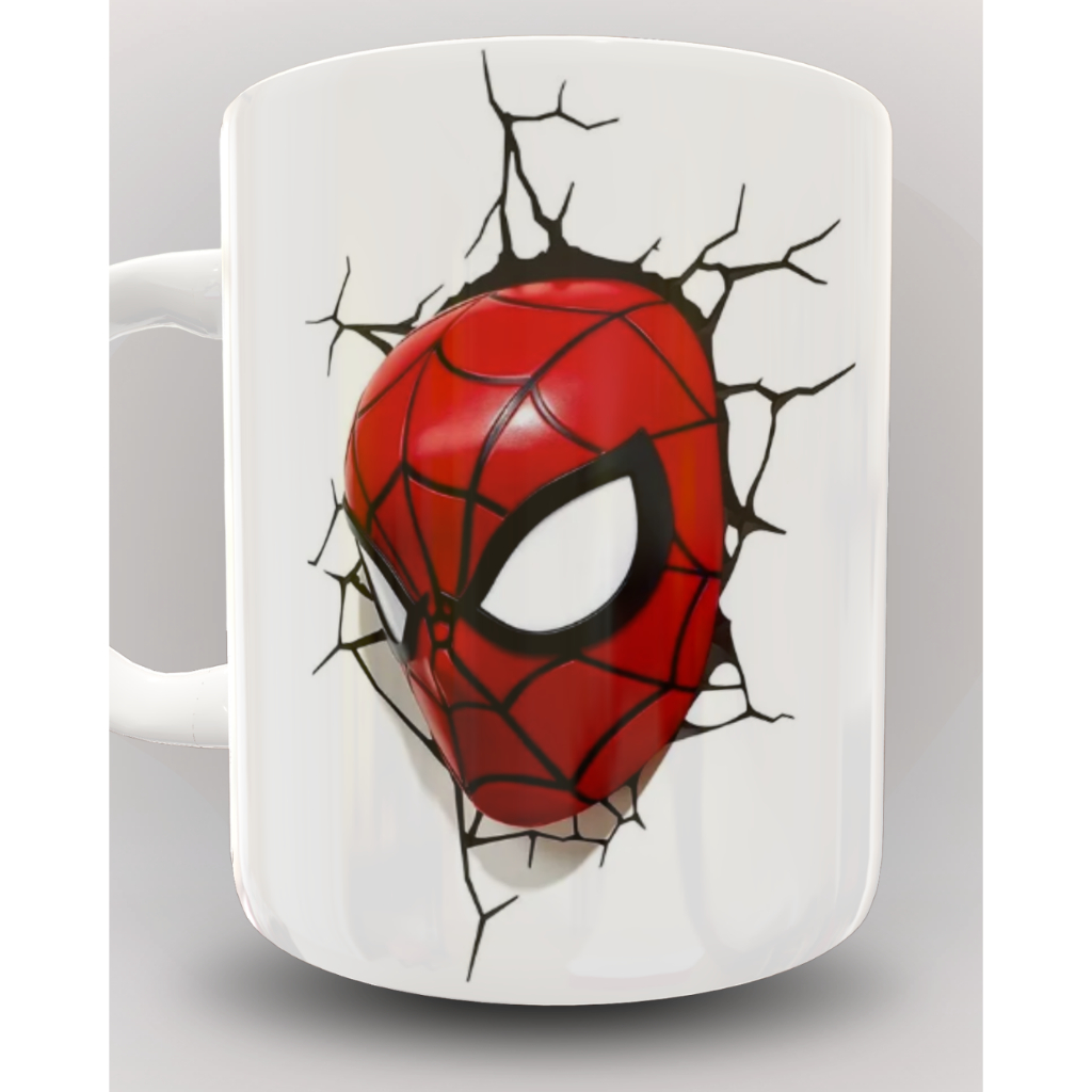 Caneca Homem-Aranha Cerâmica 325ml | Presente Marvel Spider-Man | Caneca Personalizada Super-Herói Efeito 3D