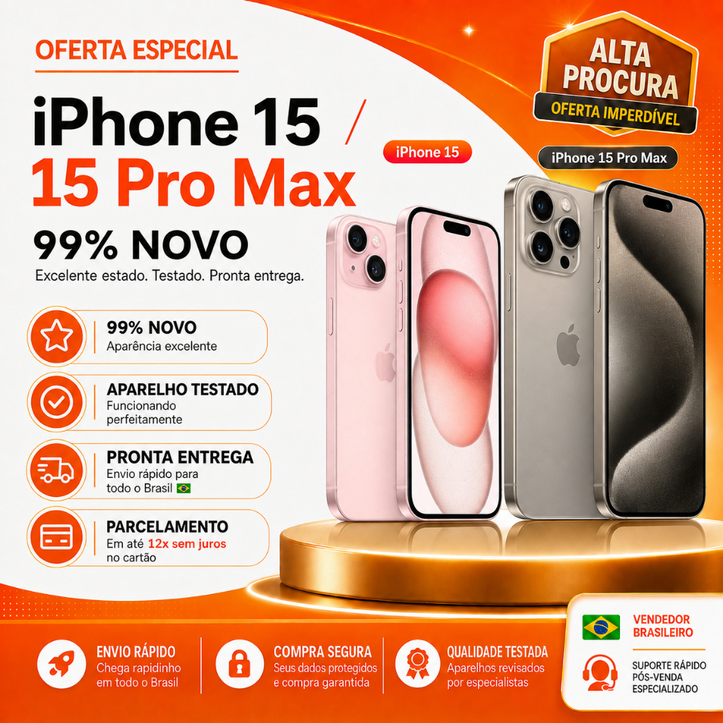 Celular Iphone 15/ 15 Pro/ 15 Pro Max 128gb/ 256gb Vitrine