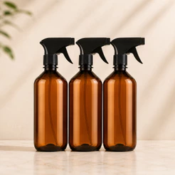 Kit Borrifadores Profissional Gatilho Spray Reforçado Frasco Ambar Ou Transparente Multiuso P/ Limpeza Jardim 500ml
