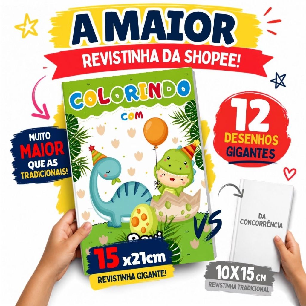 Lembrancinha de aniversário Livrinho de colorir Dino Baby personalizado