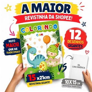Lembrancinha de aniversário Livrinho de colorir Dino Baby personalizado