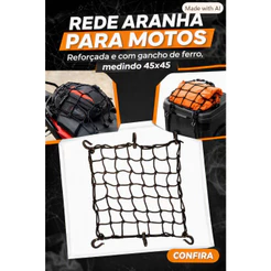 Rede Elástica Aranha 45x45 para Moto – 6mm Resistente