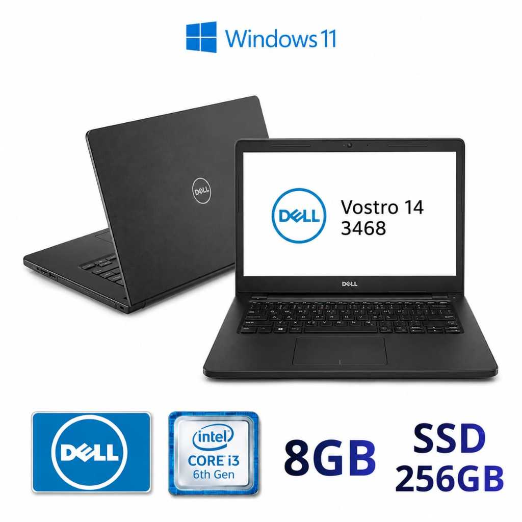 Notebook Dell Vostro 14-3468 | Intel Core I3 6ª Ger | SSD 240GB | 8GB RAM | Tela 14" | Windows 11