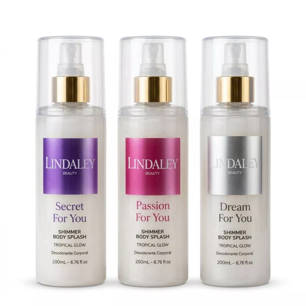 Kit 3 Body Splash Lindaley 200ml Fragrância Passion, Secret, Dream Cheiroso Alta Fixação e Projeção — imagem 1