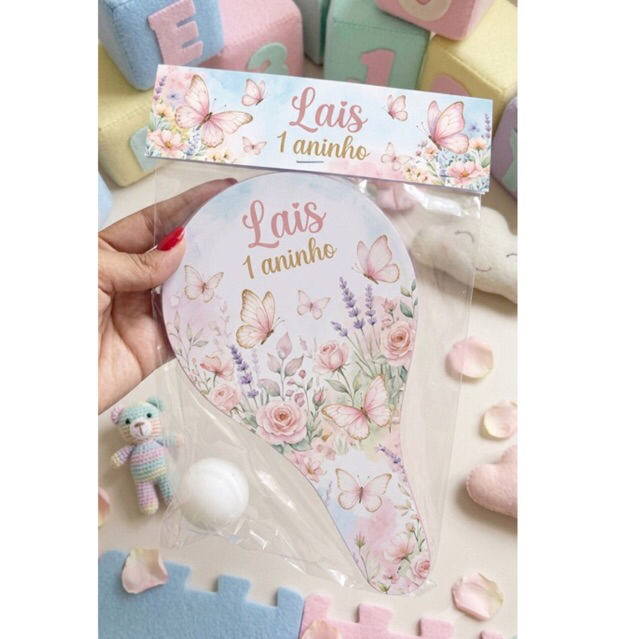 Raquetes Personalizada para Lembrancinhas de Aniversários jardim encantado/jardim das borboletas