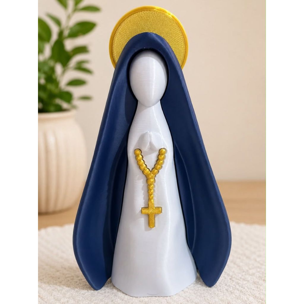 Imagem Nossa Senhora Aparecida 18,5cm Decorativa Católica | Presente Religioso | Altar e Decoração | Impressão 3D