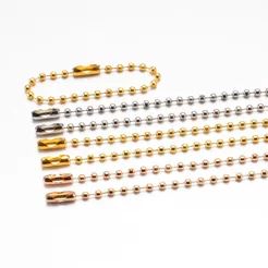 10/60/100/150/200/250 Peças Corrente De Bolinha Ferro 10cmx2.4mm Com Fecho Canoa Tag Pingente Chaveiro Artesanato DIY