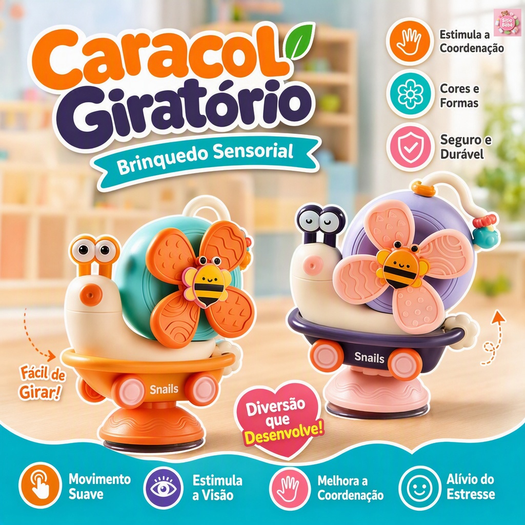 Chocalho Divertido Bebe Colorido Infantil Sensorial Brinquedo Mordedor Atrativo Estimula Coordenação Resistente