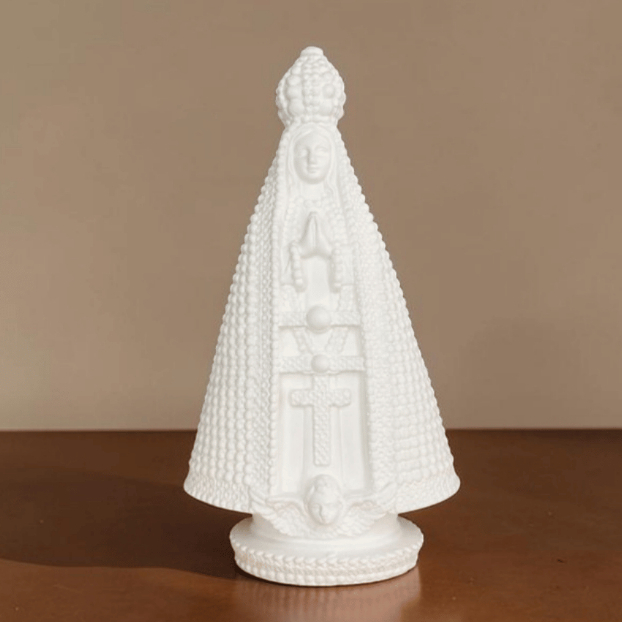 Imagem Nossa Senhora Aparecida 15cm em Gesso Cru Decoração Católica Religiosa