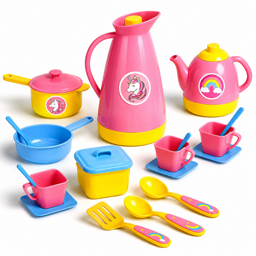 kit Chazinho Panelinhas De Brinquedo Menina Cozinha Unicórnio Infantil Panelinhas Chaleira Infantil