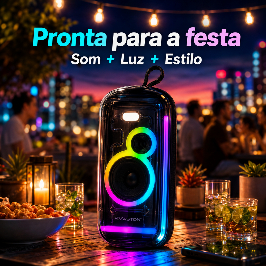H’MASTON AM46 20W Caixinha De Som Bluetooth Caixa De Som Blootooth Caixa De Som Bluetooth Portátil Som Caixa Bluetooth — imagem 2 de 2