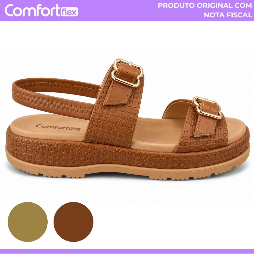 Sandália Papete Feminina Comfortflex Confortavel Fivela Macia