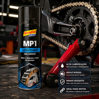 Lubrificante p/ Correntes Moto, Motor c/ 250ml em Spray160g Und/kit MUNDIAL PRIME