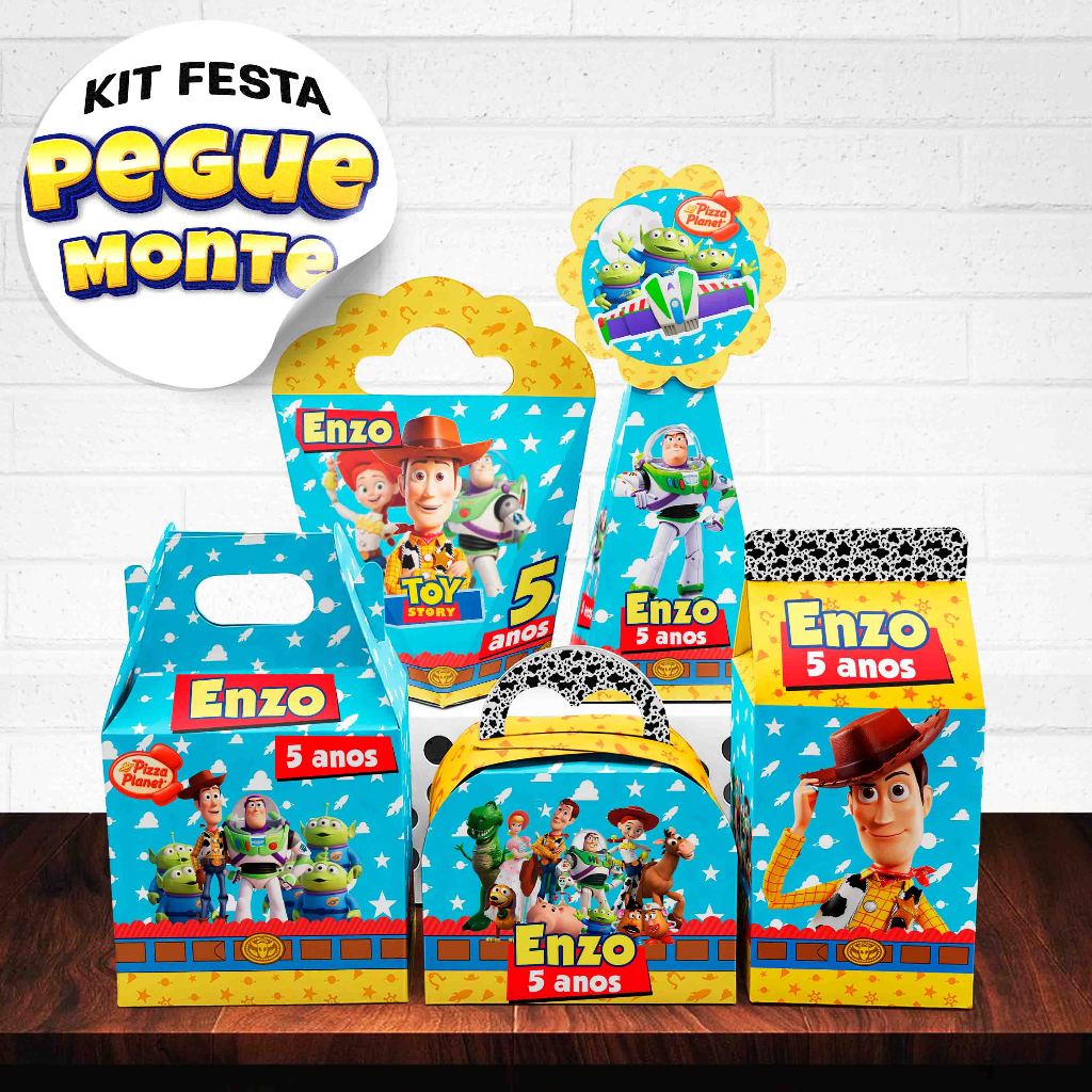 KIT Caixinha TOY STOY - Caixinhas para decoração e lembrancinha de aniversário - PEGUE E MONTE