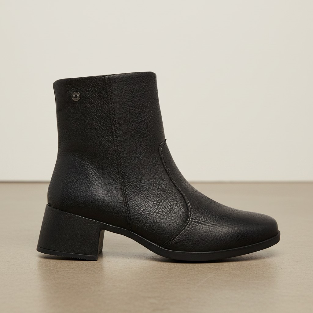 Bota Feminina Cano Curto com Costura Reforçada e Acabamento Premium