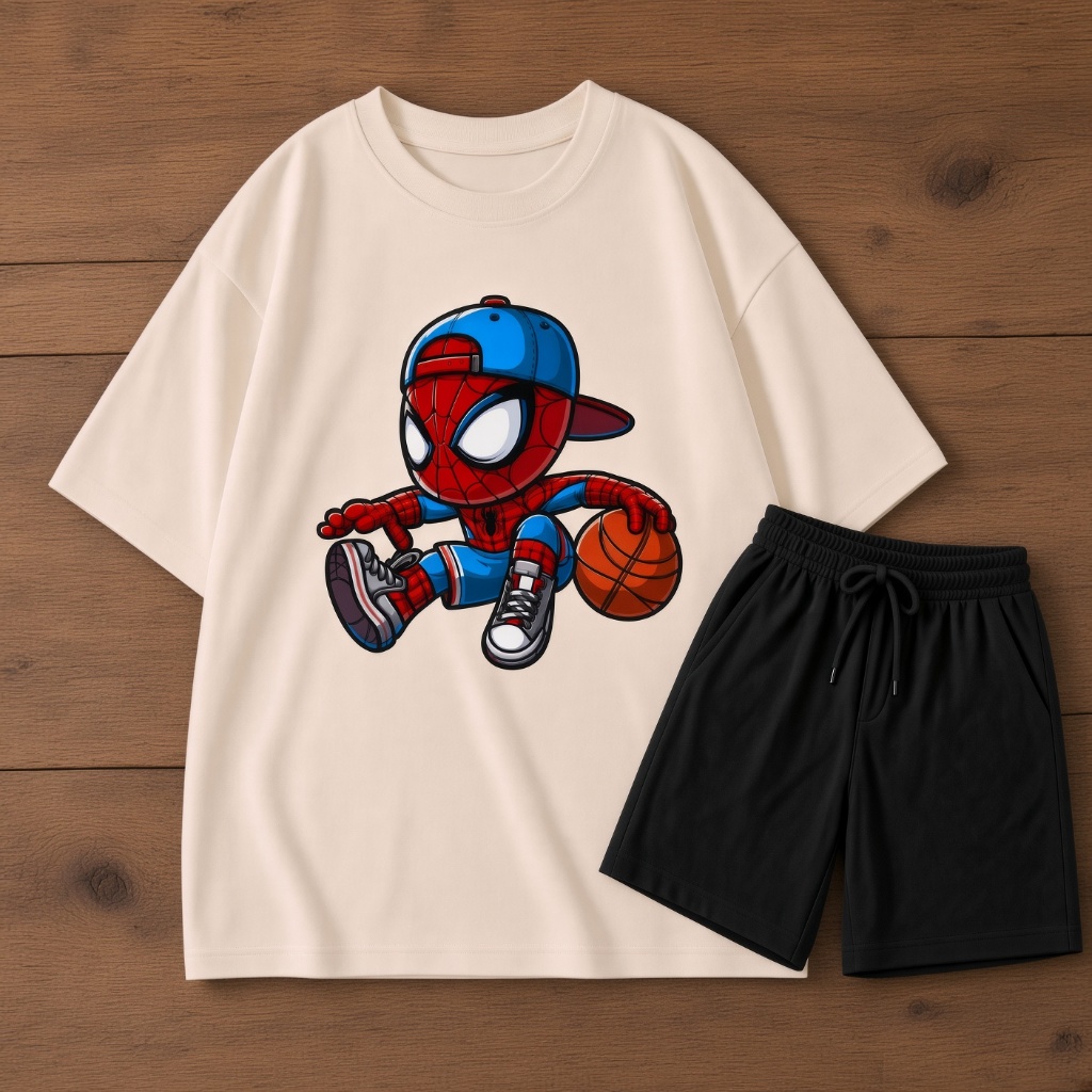 Conjunto Short Moletinho e Camiseta Masculina Infantil Verão Estilosas Crianças
