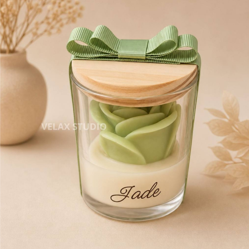 Vela Aromática Flor Personalizada 70ml Lembrancinha Casamento Maternidade Chá de Bebê Batizado 15anos Presente Artesanal