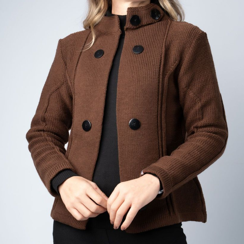 Casaco Feminino Trico Inverno Luxo Cardigan Botões Aberto Lã Elegante Frio Plus Size  - 20178