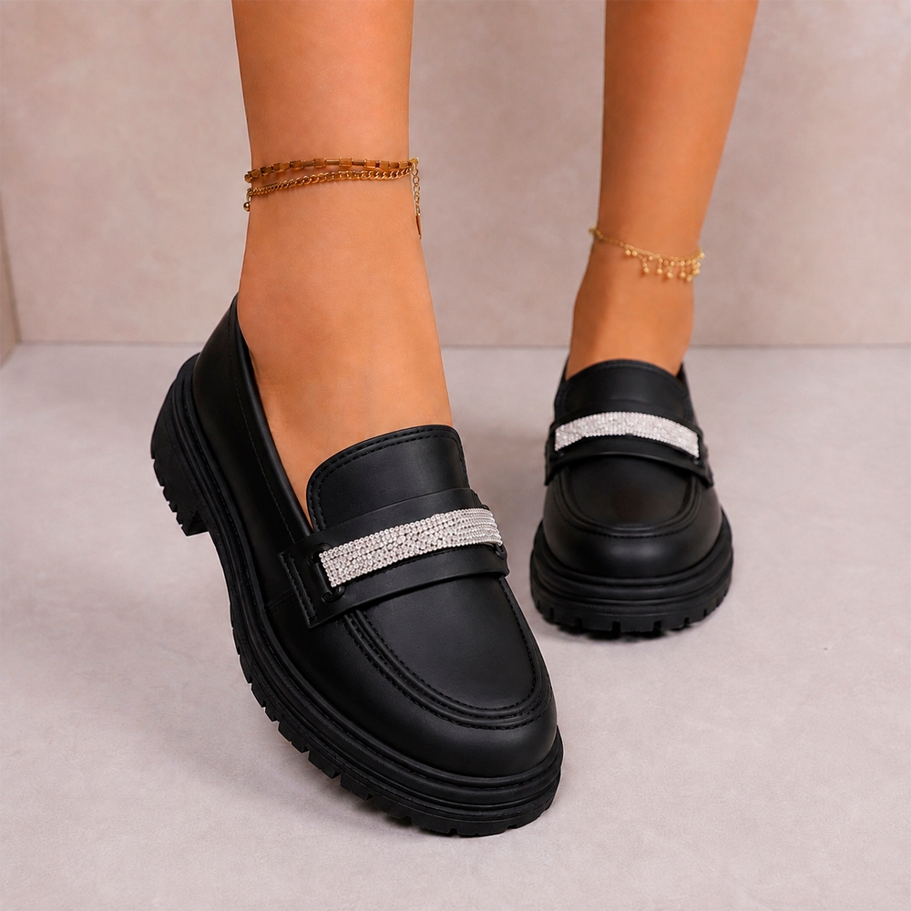 Mocassim Feminino Sapato Legítimo Casual Loafer Slip On Tratorado Oxford Festa Trabalho Confortável