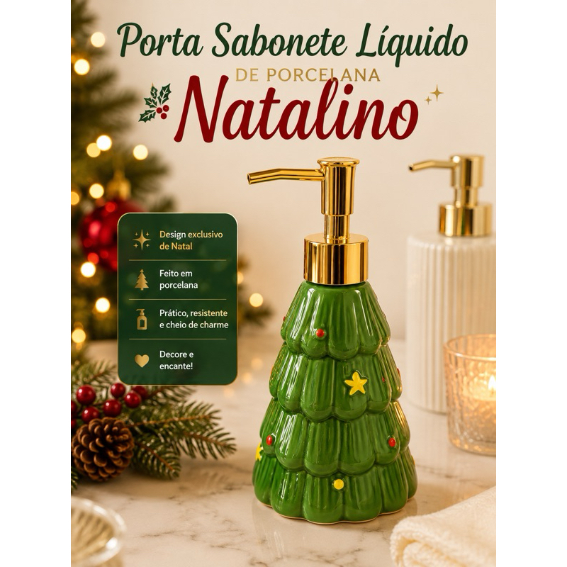 PORTA SABONETE LÍQUIDO PORCELANA ÁRVORE - NAT0419