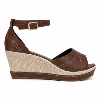 Sandalia Feminina Salto Médio Anabela Plataforma Salto Cunha Super Leve e Confortável Look Perfeito Para o Dia Dia