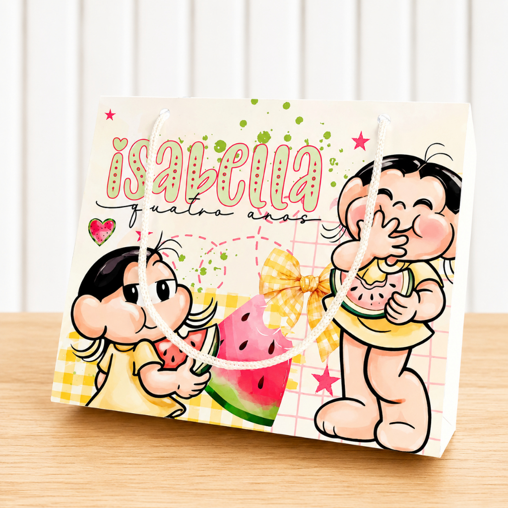Sacolinha G magali Personalizada para Festa Infantil - sacolinha magali - Lembrancinha de Aniversário.