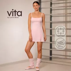 Lovito Vita Vestido Esportivo Feminino Com Shorts SDB20052035