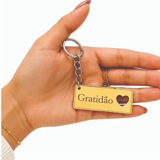 Chaveiro Personalizado em Acrílico 25 unidades Espelhado | Lembrancinha Gratidão | Presente | Personalizável