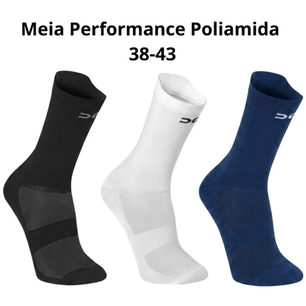 Meia Esportiva Corrida Poliamida Adulto 3D Respirável Academia Crossfit Ciclismo Cano Médio 38 - 43