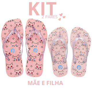 Kt Chinelo Mãe e Filha Feminino Menina Infantil Confortavél Macio