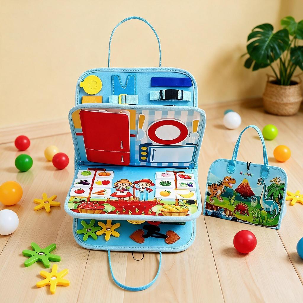 Brinquedos Maleta Sensoriais Básicos De Habilidades De Vida Para Toddlers Montessori Busy Board