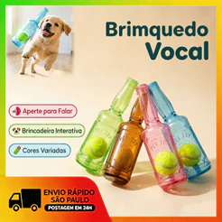 Alta Qualidade Brinquedo Para Cachorro Formato Garrafa Borracha Com Som E Bolinha Resistente Mordida，Highly interacti