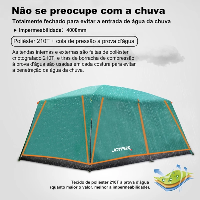 Barraca de Camping para 8-12 Pessoas Impermeável 4000mm Joyfox Familiar — foto 4