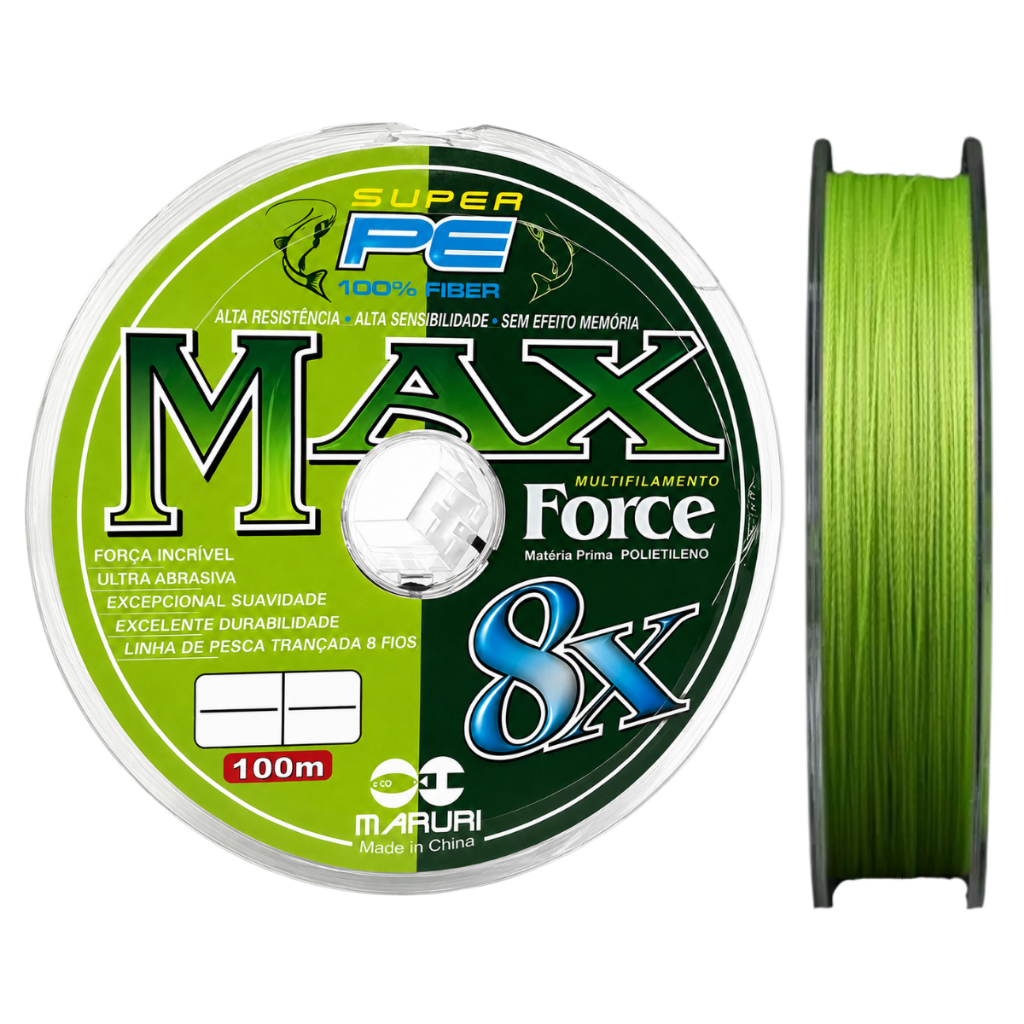 Linha Multifilamento Max Force 8x 100m Resistência E Sensibilidade Sem Efeito Memória