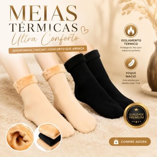 kits  Meias de Moda Feminina Quentes de Inverno Cano Médio Confortáveis Térmicas Macias Estilo Premium cores Variádas