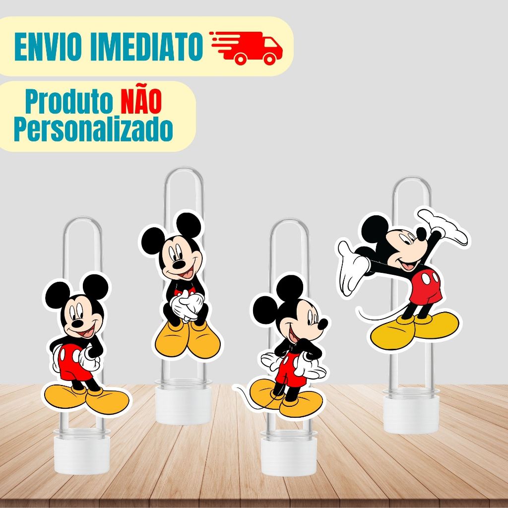 Aplique Tag Para Tubete Mickey | Personalizado | Lembrancinha Festa Infantil | Aniversário