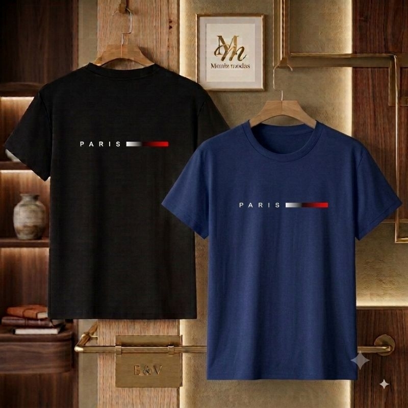 Camiseta T-Shirt Masculina Feminina 100% Algodão Estampa Paris Minimalista Moda Streetwear Lançamento.