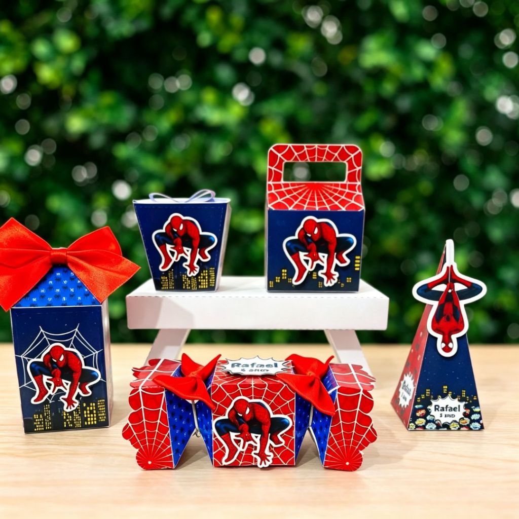 Kit Caixas Homem Aranha + BRINDE / Homem Aranha  Personalizada  /Lembrancinha de Festa /Aniversário