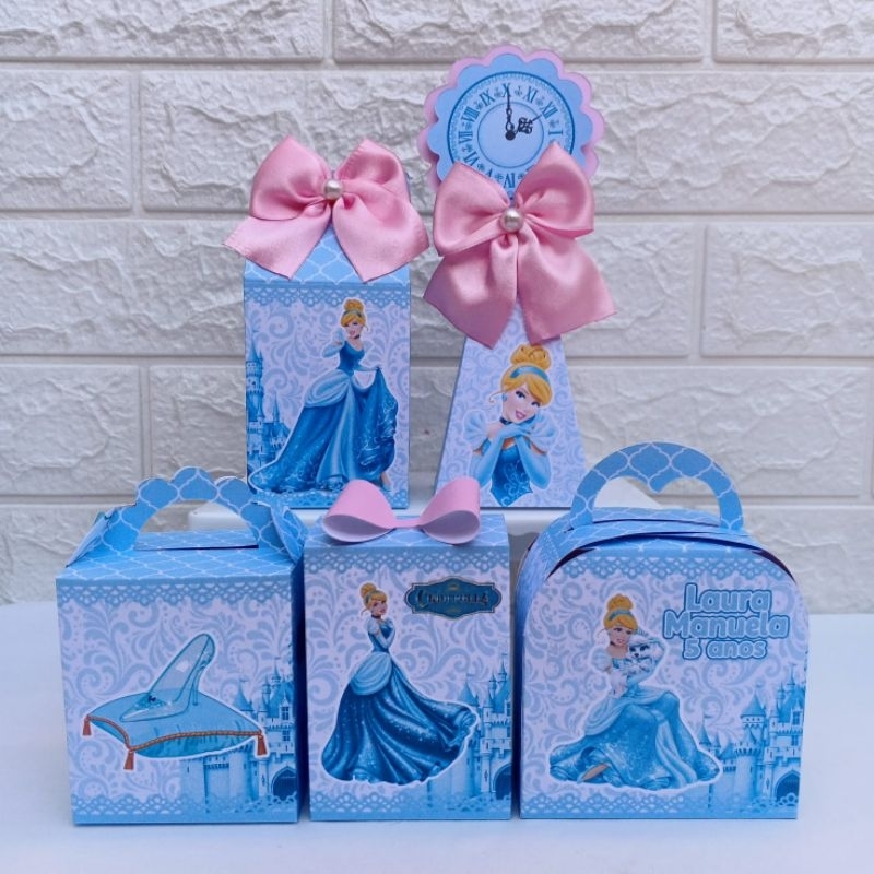 PEGUE E MONTE Kit Festa Personalizados PRINCESA CINDERELA Lembrancinha de Aniversário