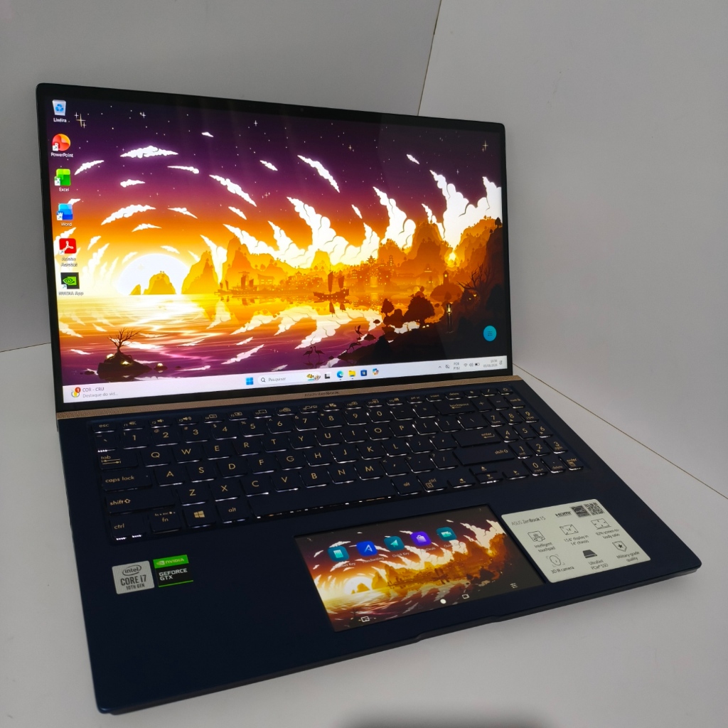Notebook ASUS ZENBOOK, Core i7 10ª, GTX 1650, 16GB RAM, 512GB SSD NVMe, 15.6P FHD IPS Com ScreenPad