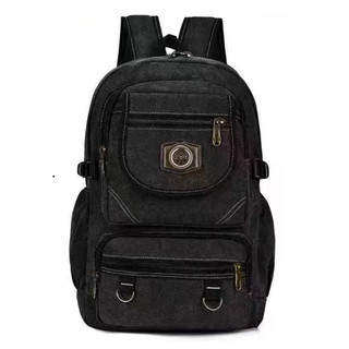 Mochila De Lona Casual Multifuncional Preta 45L