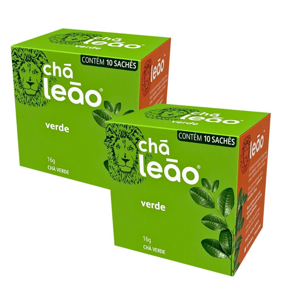 Kit 2un Chá Leão Verde Em Sachê 16g 10 Sachês