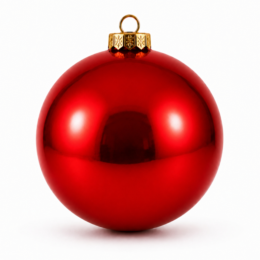 Kit 3 Bolas de Natal 17cm Vermelha Grande Glitter Enfeite para Árvore Decoração Natalina