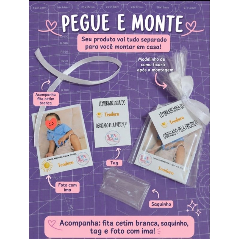 Foto com Imã de geladeira 6x4,5cm lembrancinha de aniversário *PEGUE E MONTE*