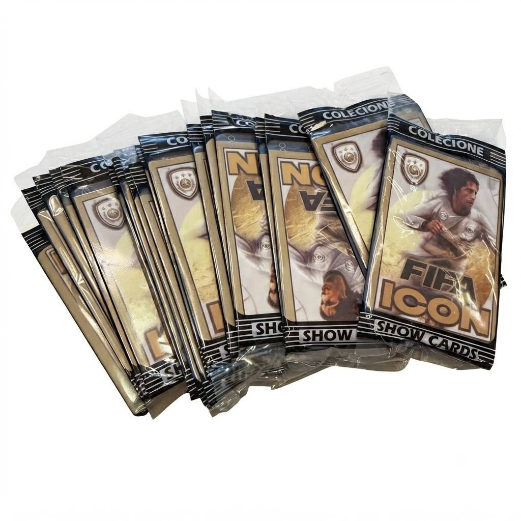 Kit 200 Cards Figurinhas FIFA ICONS 50 Pacotinhos Jogadores Lendas Do Futebol Cartas de Bater Bafo — imagem 2 de 2
