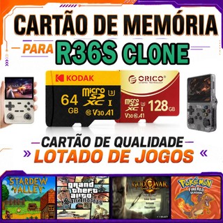 Cartão de Memória Micro SD para clones do R36S com systema + jogos